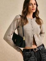 Women's Plain Crop Sweater Cardigan, Casual Long Sleeve Button Front Cardigan for Daily Wear, Ladies Knitwear for All Seasons...