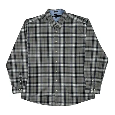 Tommy Hilfiger Checked Shirt - 2XL Grey Cotton | Size: xx-large