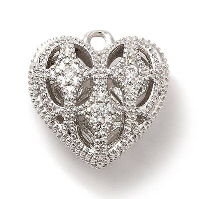 Brass Micro Pave Cubic Zirconia Charms