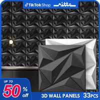 Nitte 33pcs PVC 3D Wall Panels, 11.8\
