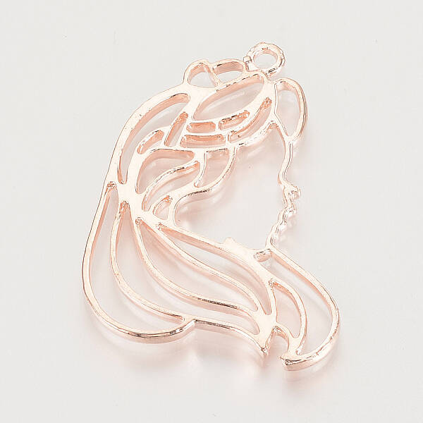 Alloy Open Back Bezel Princess Pendants