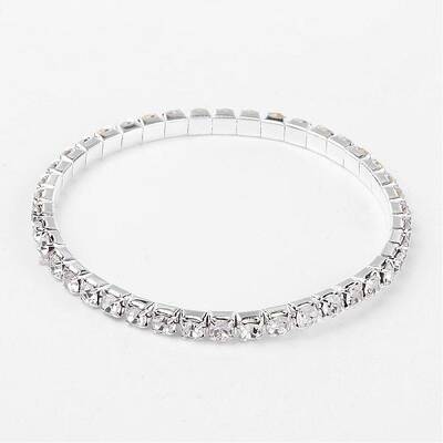 Single Row Stretch Rhinestone Tennis Bracelets