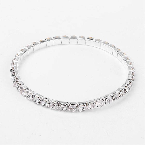 Single Row Stretch Rhinestone Tennis Bracelets