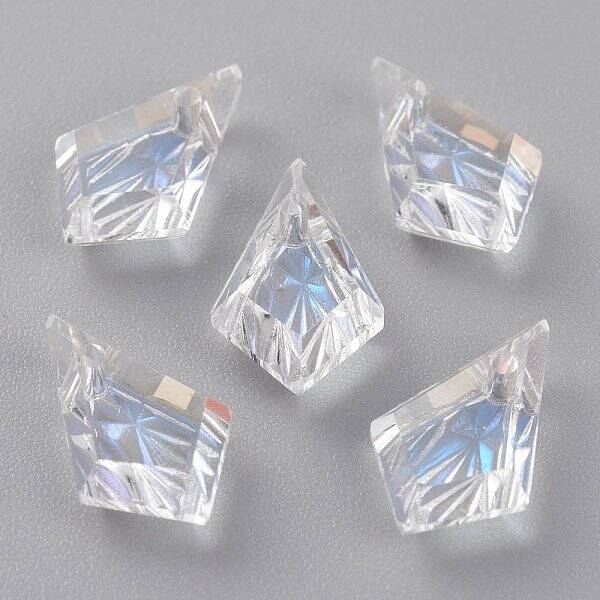 Embossed Glass Rhinestone Pendants
