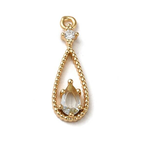 Brass Micro Pave Cubic Zirconia Pendants