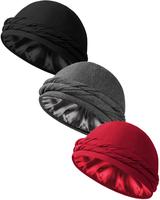 Silk Satin Lined Halo Turban Head Wrap Skull Cap - Stylish and Comfortable Turban Hat for Men and Women, Perfect for Any Occa...