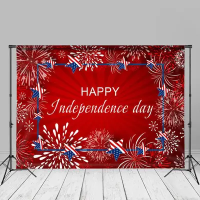 USA Flag Stars Red Happy Independence Day Backdrop - Aperturee