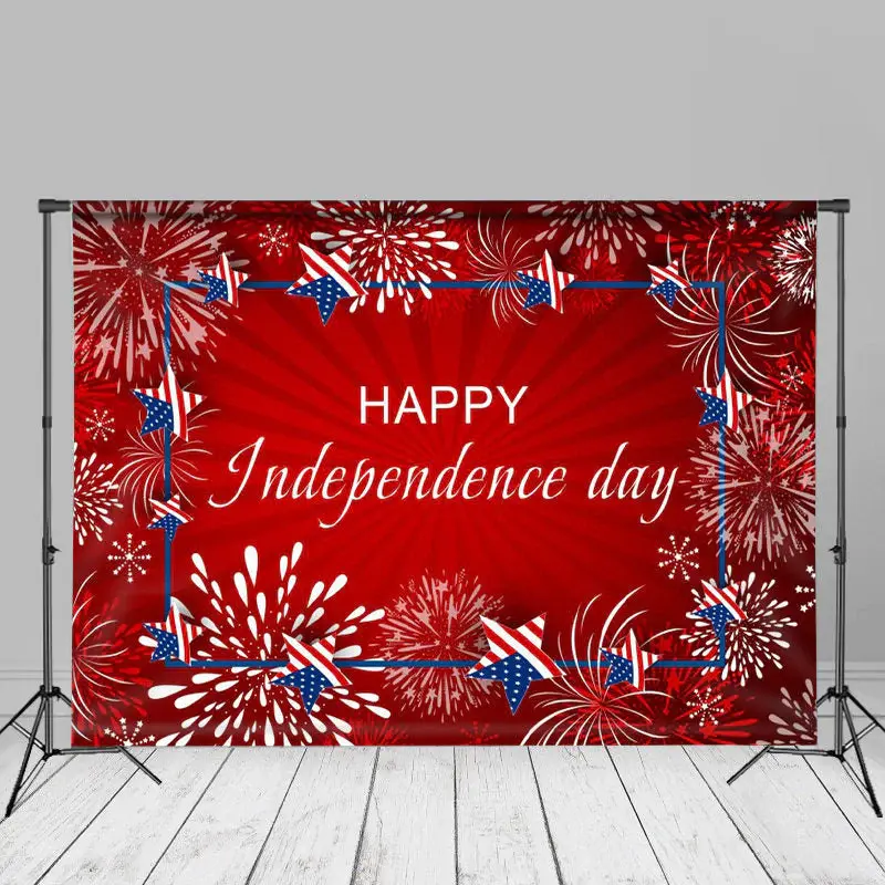 USA Flag Stars Red Happy Independence Day Backdrop - Aperturee
