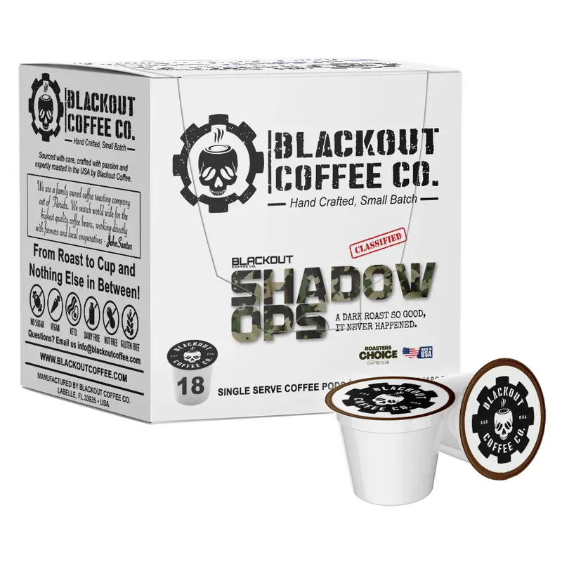 SHADOW OPS DARK ROAST PODS 18CT