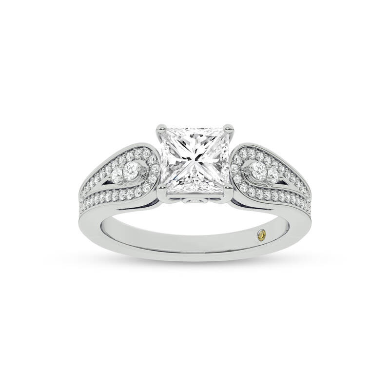 Cosma Mystical Princess Cut Lab Grown Diamond Engagement Ring | 14K White Gold 1 1/4 CT. TW.