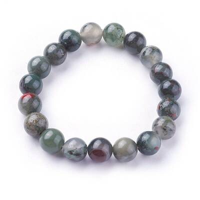 Natural African Bloodstone Stretch Bracelets