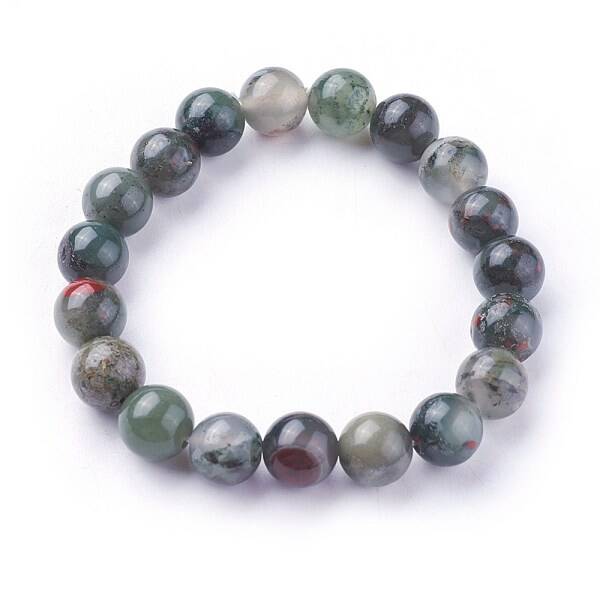 Natural African Bloodstone Stretch Bracelets