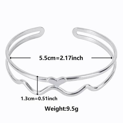 Non-Tarnish Elegant and Stylish Design Hollow 304 Stainless Steel Cuff Bangles for Women