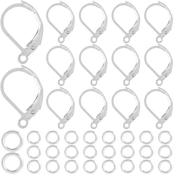 80Pcs 304 Stainless Steel Leverback Earring Findings