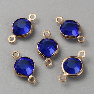 Brass Pave Glass Connector Charms