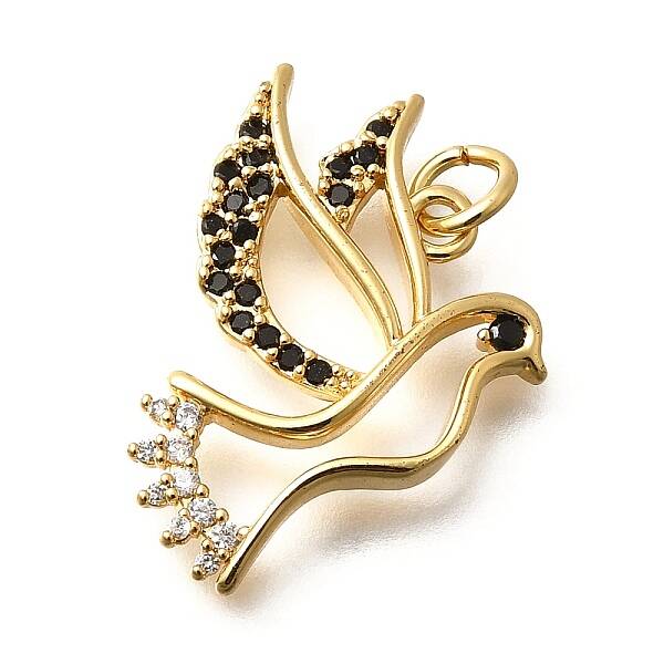 Brass Micro Pave Cubic Zirconia Pendants