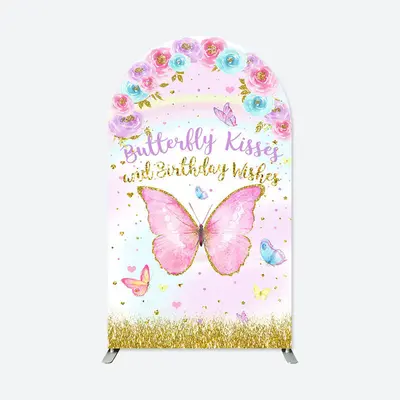 Aperturee Floral Rainbow Butterfly Arch Backdrop For Birthday | Diy Round Arch Backdrop | Chiara Wall Backdrop Diy | Diy Arch...