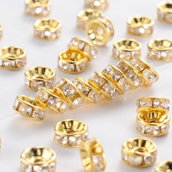 Iron Crystal Rhinestone Spacer Beads