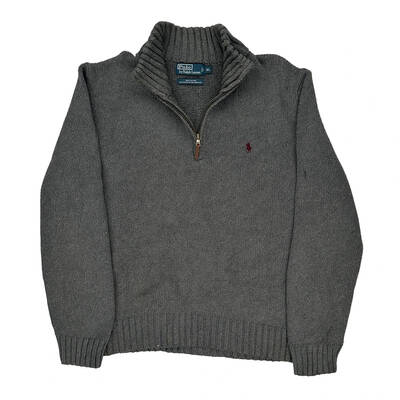 Polo By Ralph Lauren 1/4 Zip - XL Grey Cotton