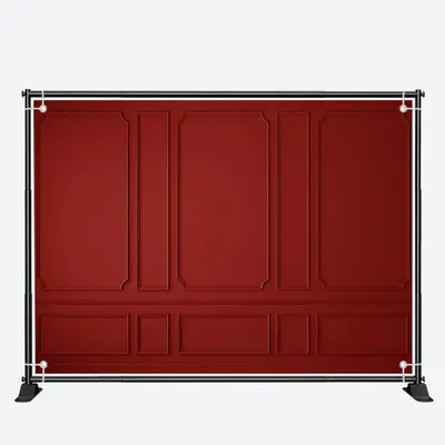 Vintage Red Wall Gypsum Line Photoshoot Backdrop - Aperturee