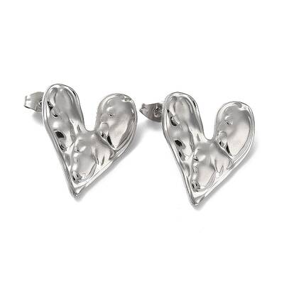Non-Tarnish 304 Stainless Steel Heart Ear Studs for Women