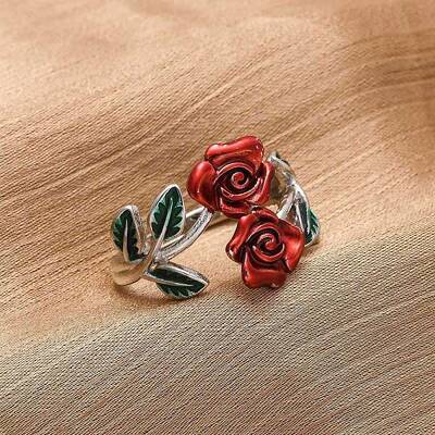 Zinc Alloy Enamel Open Cuff Rings for Women