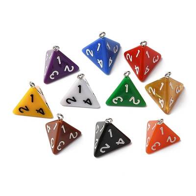 4 Facets Opaque Resin Pendants