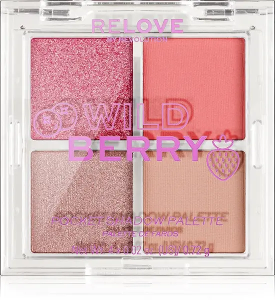Revolution Relove Pocket Eyeshadow Palette Wild Berry 4x0.72 g