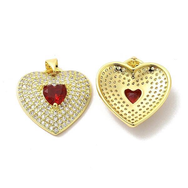 Brass Micro Pave Clear Cubic Zirconia Pendants