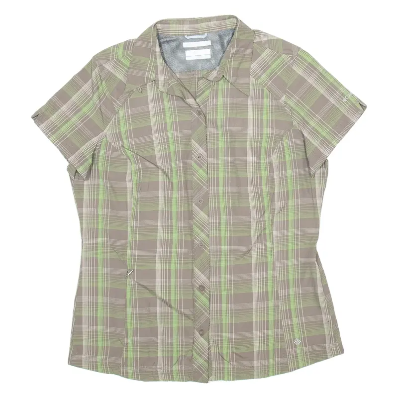 COLUMBIA Womens Shirt Green Check M