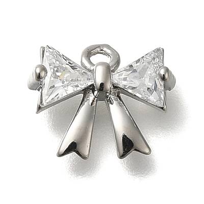 Rack Plating Brass Micro Pave Cubic Zirconia Charms