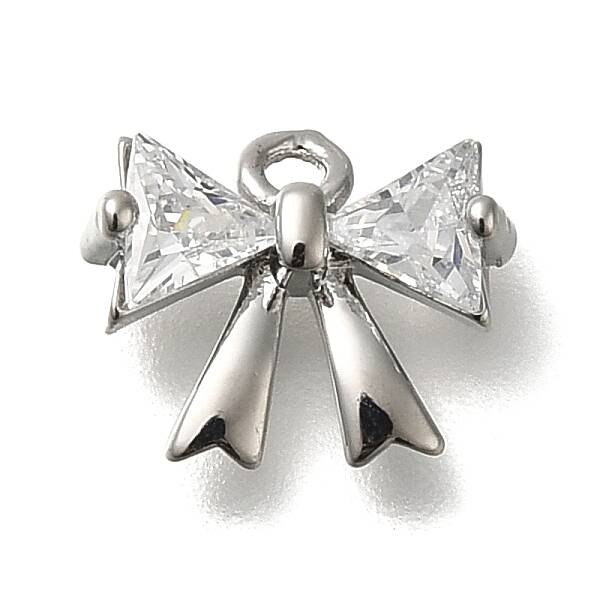 Rack Plating Brass Micro Pave Cubic Zirconia Charms