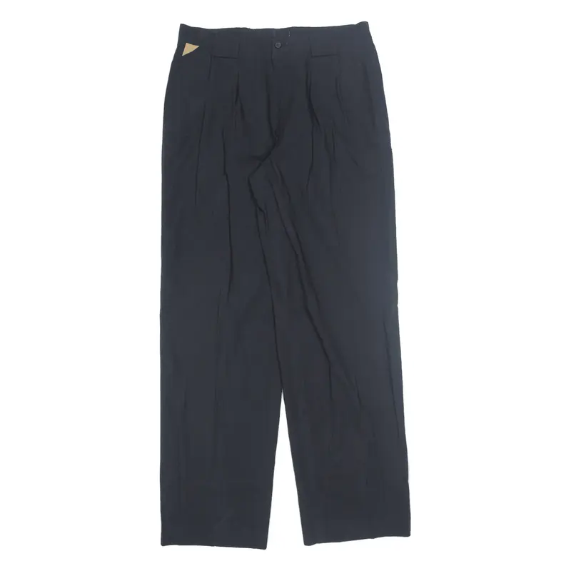 SIERRA Pleated Khaki Womens Trousers Black Regular Straight W33 L34