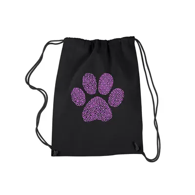 XOXO Dog Paw - Drawstring Backpack - SMALL - Black