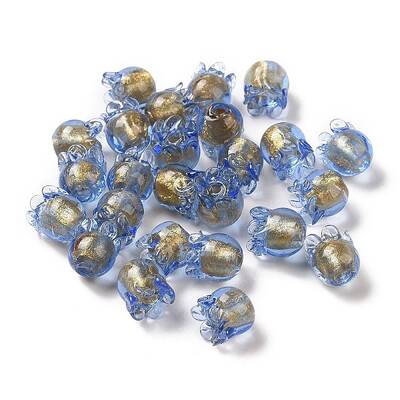 Handmade Gold Foil Lampwork Glass Beads