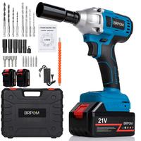 BRPOM 1000N.m Cordless Impact Wrench 1/2-inch High Torque  High Torque Electric Impact Gun Electric Impact Driver Compact Wre...