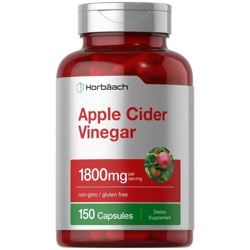 Horbäach Apple Cider Vinegar Capsules | 1800mg | 150 Pills | Non-GMO, Gluten Free Supplement