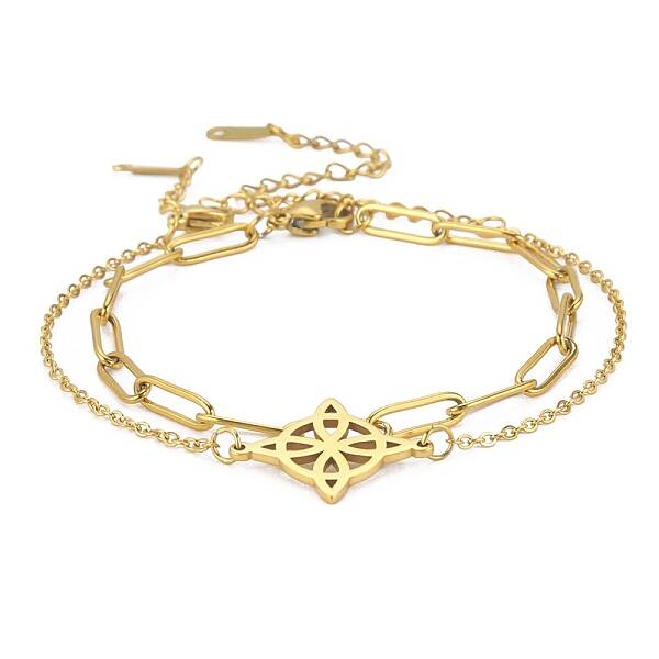 304 Stainless Steel Paperclip Chains & Cable Chain Bracelet Sets