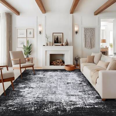 Garvee Living Room Rug 8x10 Modern Abstract Carpet with Non-Slip Backing, Ultra-Soft Pearl Velvet, Low Pile, Machine Washable...