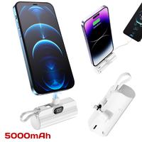 Mini Portable Charger 5000mAh Power Bank – Ultra-Compact Dual Interface Charger with LCD Display, for USB-C & Lightning