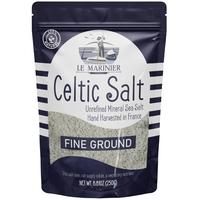 Le Marinier French Sea Salt Fine Ground 8.81oz, Mineral-Rich, Unrefined Sea Salt, 100% Natural, Hand Harvested,Electrolyte, L...