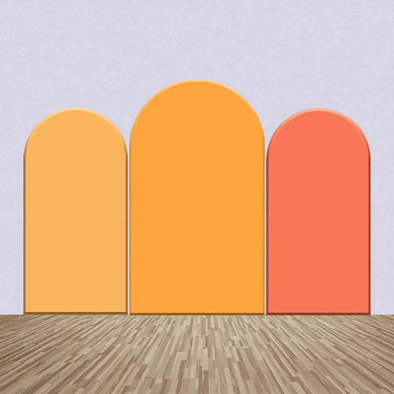 Orange Solid Color One Sided Arch Backdrop Kit - Aperturee