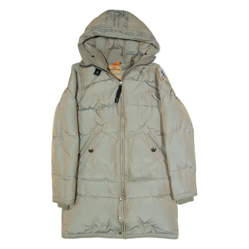 PARAJUMPERS Down Insulated Womens Puffer Coat Grey Hooded S
