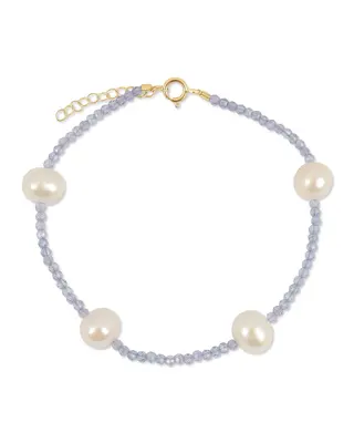 Toni Bracelet | Metal Color: Gold | Gemstone: Tanzanite | Length: Adjustable 6 - 7 inches