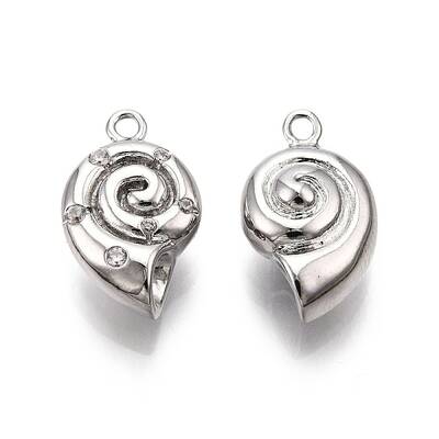 Brass Micro Pave Clear Cubic Zirconia Pendants