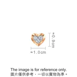 18K White & Red Gold Diamond Single Earring