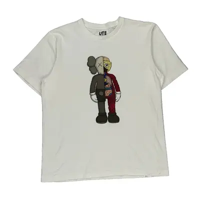 Kaws Uniqlo Graphic T-Shirt - Medium White Cotton