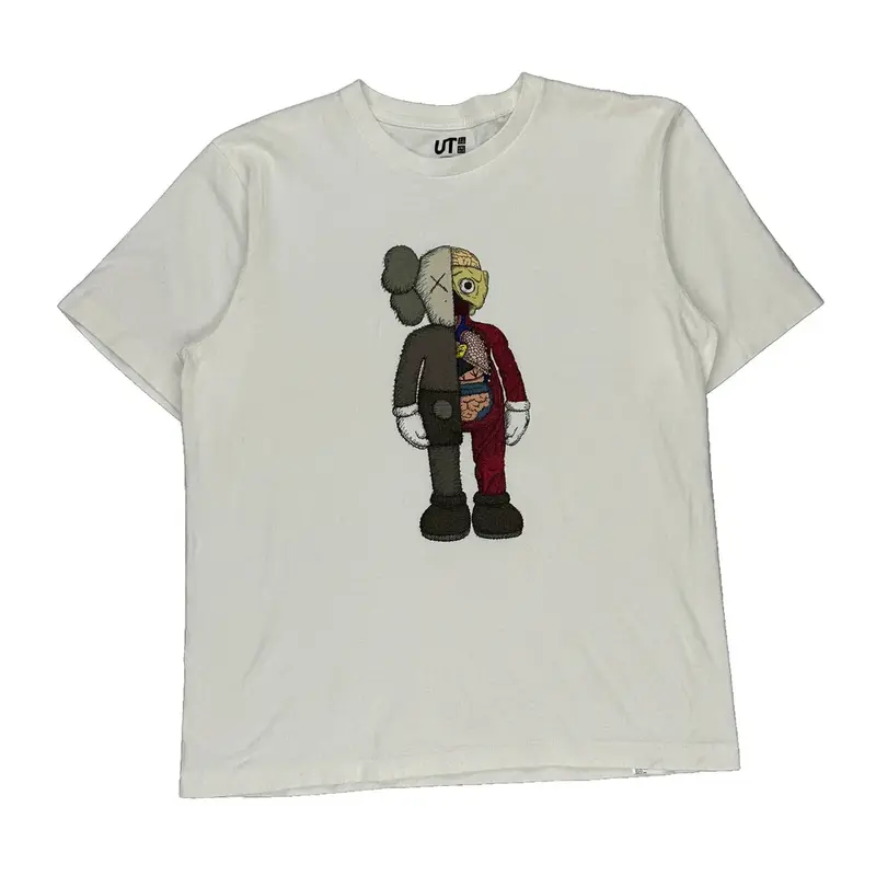 Kaws Uniqlo Graphic T-Shirt - Medium White Cotton