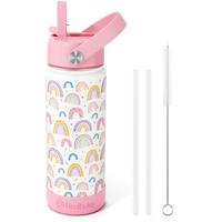 Fimibuke Insulated Water Bottle - 18oz BPA-FREE 18/8 Stainless Steel Cup with Straw Travel Tumbler Double Wall Vacuum Leak Pr...