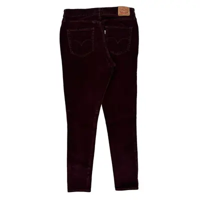 Levis Skinny Fit Cord Trousers - 31? Waist Burgundy Cotton Blend | Size: 31″ waist